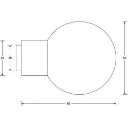 technische Zeichnung mit Abmessungen Kugelknopf