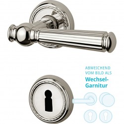 Jatec Wechselgarnitur Sanssouci Rosette Nickel spiegelpoliert Plus WE DIN links