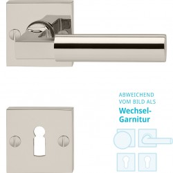 Jatec Wechselgarnitur Bauhaus Eckig 963 Rosette Nickel spiegelpoliert Plus WE DIN rechts