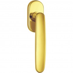 Valli & Valli Fenstergriff H1043 Serie Alcina Messing vergoldet / Messing matt Rasterung oval 35 mm
