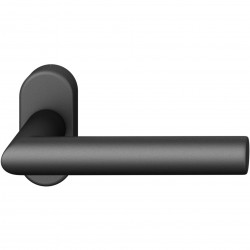 FSB Profiltür-Halbgarnitur 1076 gerade Rosette oval Alu schwarz eloxiert