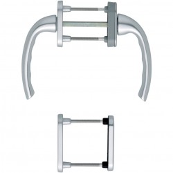 Hoppe Balkontürgarnitur Tokyo Aluminium natur für TS 63-68 mm