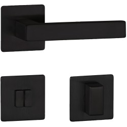 Hermat Drückergarnitur West Rosette Classic Black, ähnlich RAL 9005 Bad / WC