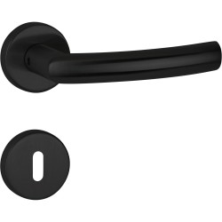 Hermat Drückergarnitur Basic 07 S2 Tec Clip Rosette Classic Black, ähnlich RAL 9005 BB