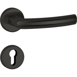 Hermat Drückergarnitur Basic 07 S2 Tec Clip Rosette Classic Black, ähnlich RAL 9005 PZ