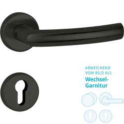 Hermat Wechselgarnitur Basic 07 S2 Tec Clip Rosette Classic Black, ähnlich RAL 9005 WE