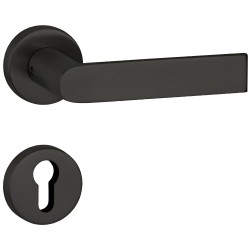 Hermat Drückergarnitur Basic 13 S2 Tec Clip Rosette Classic Black, ähnlich RAL 9005 PZ