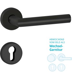 Hermat Wechselgarnitur Basic 02 S2 Tec Clip Rosette Classic Black, ähnlich RAL 9005 WE